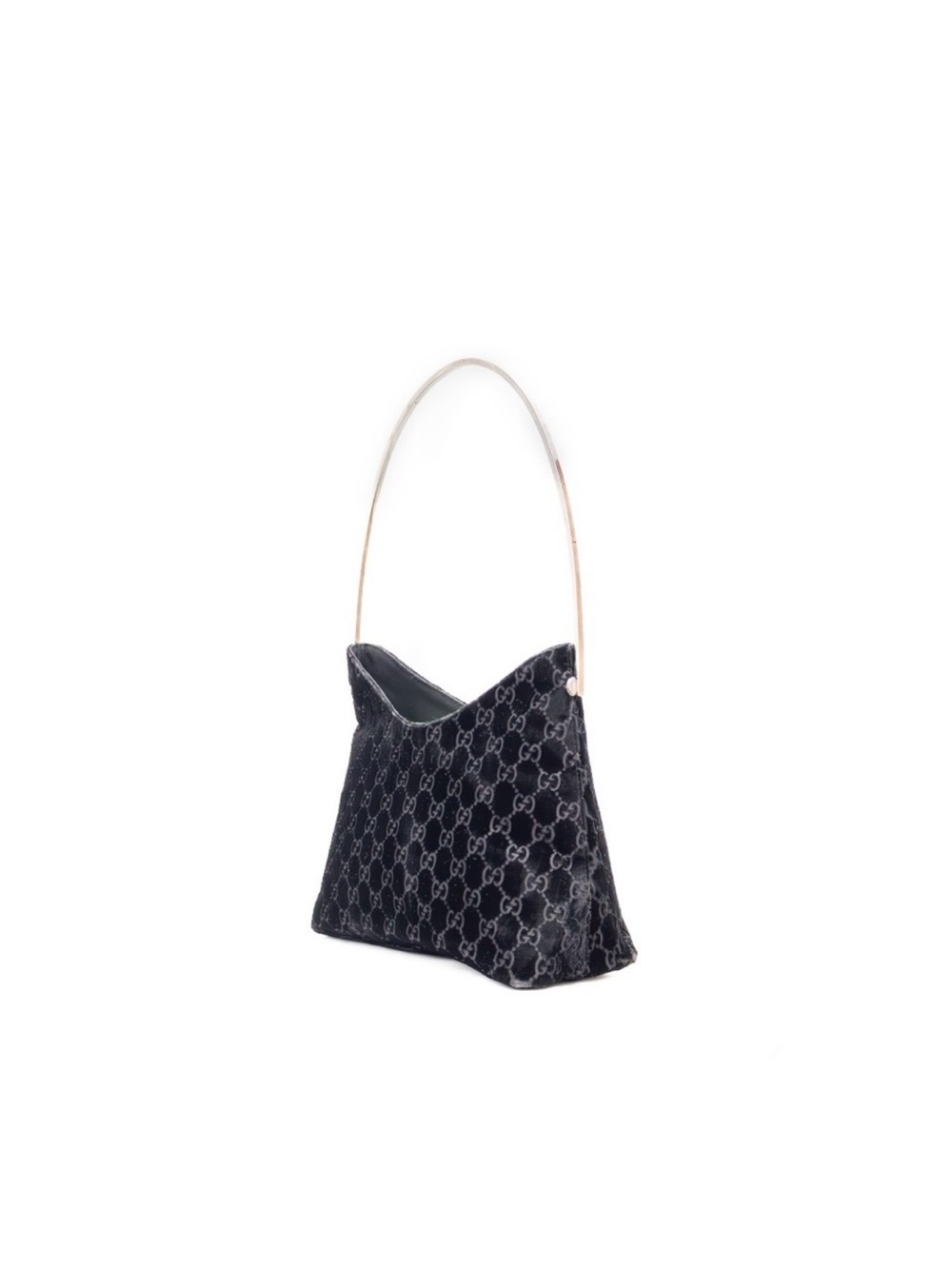 Rare Vintage Gucci Tom Ford 1997 Black Velvet GG Monogram Runway Shoulder Bag - Picture 6 of 11